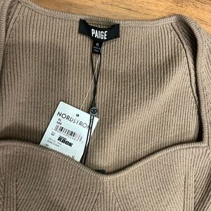 PAIGE Women's sweetheart neck  Sweater in Tan nwt size xl